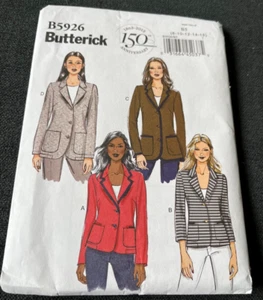 2013 Butterick easy Pattern B5926 Misses' Jacket Sz 6-8-10-12-14-16 Uncut - Picture 1 of 6