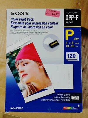 NEW Sony SVM-F120P 4"x6" Color Print Paper (Pack of 120 Prints & Paper) OEM - Image 1 of 2