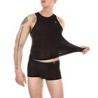 Stylish Sleeveless Tops For Men Ice Silk Mesh Vest Tank Top Boxers Set