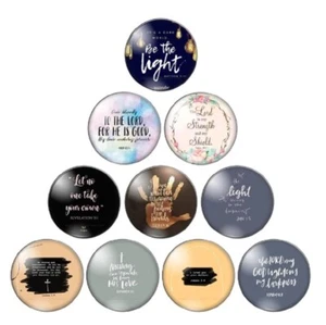 10 Bible Inspirational Quote God Cabochons Mixed Round Glass Cabochon Flat Back - Picture 1 of 1