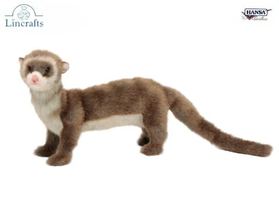 Giocattolo di peluche Hansa Ferret - dettaglio realistico, taglia 36 cm - regalo ideale venditore Regno Unito