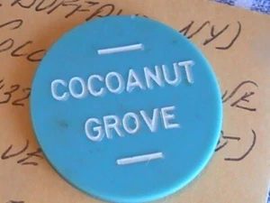 TOKEN PLASTIC BUFFALO NY COCOANUT GROVE GOOD FOR 40c BLUE - Picture 1 of 4