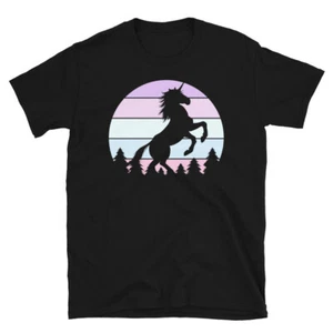 Women's Retro Sun Vintage Unicorn 80's Moon Woman Girls I Believe Unisex T-Shirt - Picture 1 of 8