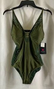 NWT Marilyn Monroe Womens Green Lace Open Back One Piece Swimsuit Size Small - Picture 1 of 6