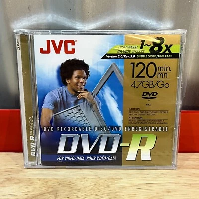 Brand New JVC DVD-R DVD Recordable Disc (120 Min., 4.7 GB, High Speed, 8x) - Image 1 of 4