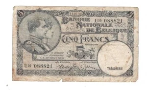 BELGIO Banconota 5 Francs 11-05-38 - Picture 1 of 2