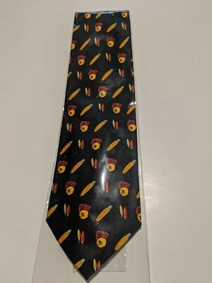 Parquet Maíz Pimientos Pimientos Picantes Verduras Granja Vegano Corbata Negra 4" Foto 1 de 4