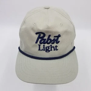 Pabst Light Vintage Snapback Rope Hat Cap Gray Blue Beer Brewery Adjustable - Picture 1 of 13