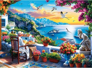 500 Piece Puzzles for Adults Seafront Jigsaw Puzzle, Nature Landscape SEALED NEW - Picture 1 of 12