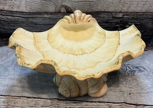 Plato para servir pedestal Vietri Italia Tritón Shell pieza grande llamativa - Imagen 1 de 8