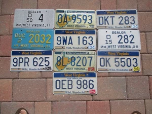 10  West Virginia  license plate lot for collecting or craft #  3 - Picture 1 of 1