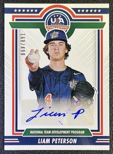 2022 USA Baseball Stars & Stripes Liam Peterson #NTDP-LP Blue Ink Auto /499 - Picture 1 of 2