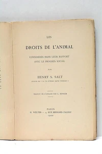 ALTES BUCH SALZ TIERRECHTE ZWEITE AUSGABE PARIS 1900 - Bild 1 von 7
