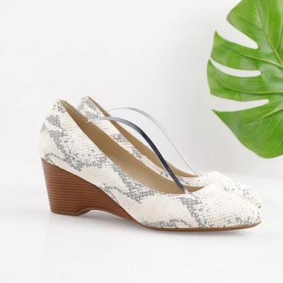 Zapato de vestir Cole Haan para mujer talla 9 blanco gris pitón tacón de cuña 60 mm Foto 1 de 4