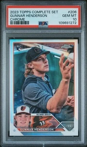 2023 Topps Complete Set Gunnar Henderson #206 Chrome PSA 10 Rookie - Picture 1 of 2