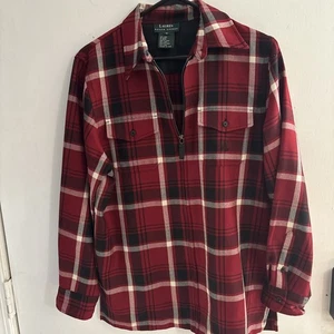 Lauren Ralph Lauren Damen Gr. Medium Wolle kariert Jacke Hemd durchgehender Reißverschluss RLL  - Bild 1 von 3