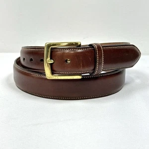 Trafalgar Herren Leder Gürtel Größe 38 Made in USA Braun Messing Schnalle Kleid Vintage - Bild 1 von 15