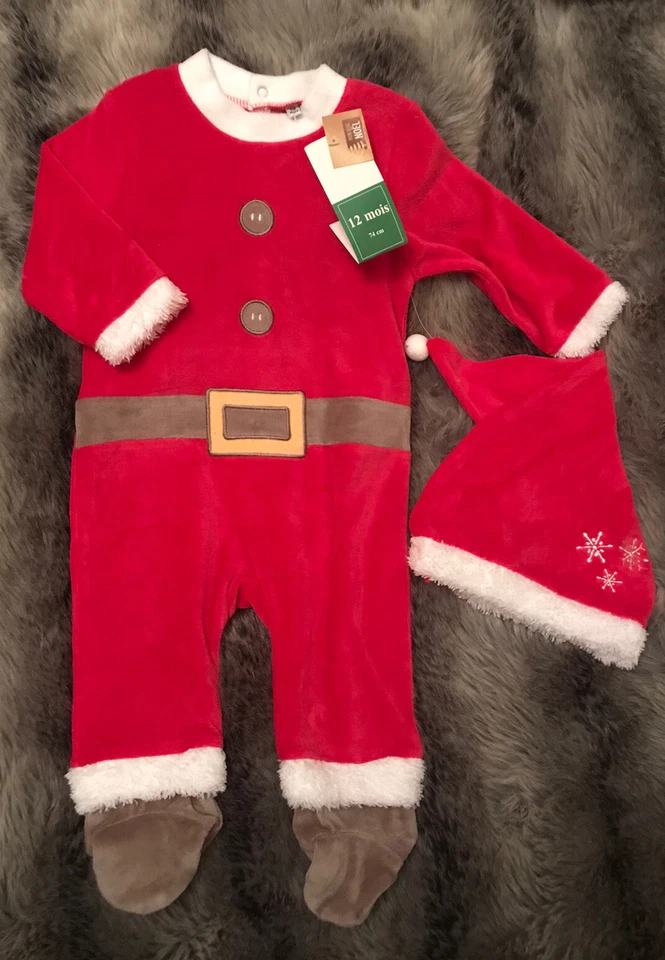Ensemble Tenue De Père Noël Vêtement bébé garcon 12 Mois Neuf - Photo 1/1