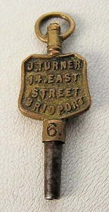 Antique England Billboard Advertising Pocket Watch Key Jay Turner Bridport 35 - Picture 1 of 6