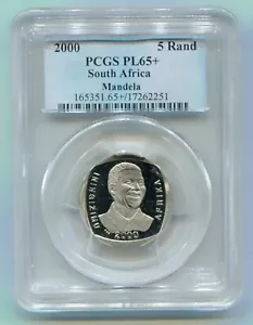 PCGS Proof PL 65 + (Rare + Grade) South Africa Nelson Mandela R5 Year 2000 Coin - Picture 1 of 4