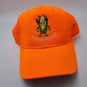 Mütze Kappe Fight Farmers Fight Otto Farm orange Erwachsene gebraucht Netz Druckknopflasche O5 - Bild 1 von 6