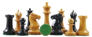 Walter Grimshaw 1854 Circa Reproduction 3.5" Staunton Antiqued Boxwood Chessmen - Picture 1 of 12