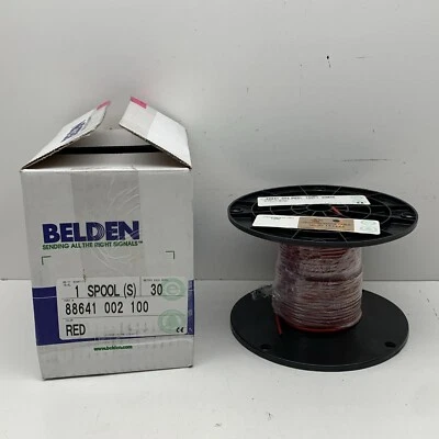 100ft Belden 88641 High Temp 2-Cond 24AWG Copper FEP Shielded Red Cable Wire CMP - Image 1 of 4