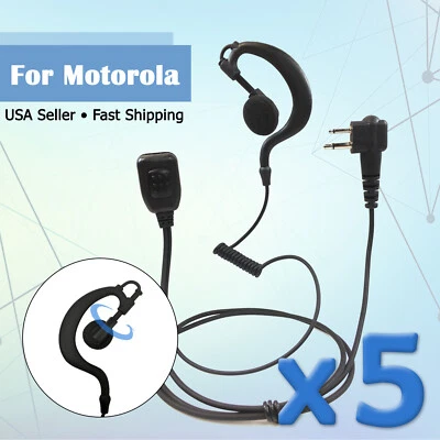 5x Swivel Earpiece Headset with PTT for Motorola Radios CP200, CLS1110, CLS1410 - Image 1 of 4