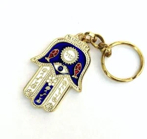 Porte-clés MAZAL porte bonheur Hamsa contre le MAUVAIS IL idée cadeau spéciale - Imagen 1 de 7
