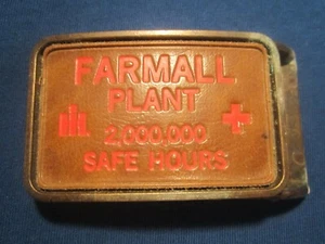 Leather Belt Buckle FARMALL PLANT IH 2,000,000 SAFE HOURS International H [j19b] - Imagen 1 de 2