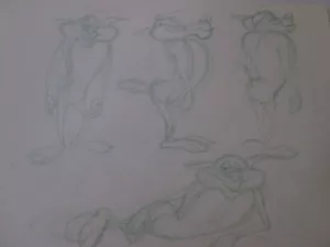 Chuck Jones Modellbogen Cel Original Zeichnung Timberwolf im Schafspelz 2001 - Bild 1 von 4