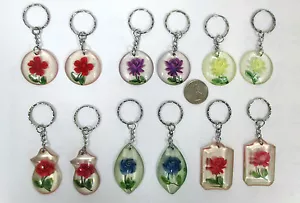Menge 12,24,36 -6 Design "3D Blumen" in Klar Schlüsselanhänger Schlüsselhalter-KC2729 - Bild 1 von 1