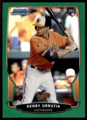 2013 Bowman Chrome Green Refractor RC Henry Urrutia 33/75 Baltimore Orioles - Image 1 of 2