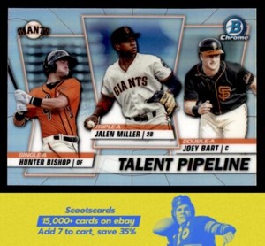 2020 Bowman Hunter Bishop/Joey Bart/Jalen Miller Talent Pipeline #TP-SFG