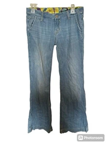 Miss Me Wide Leg Flare Low Rise Denim Jeans Eden Light Distress - Größe 28 - Bild 1 von 9