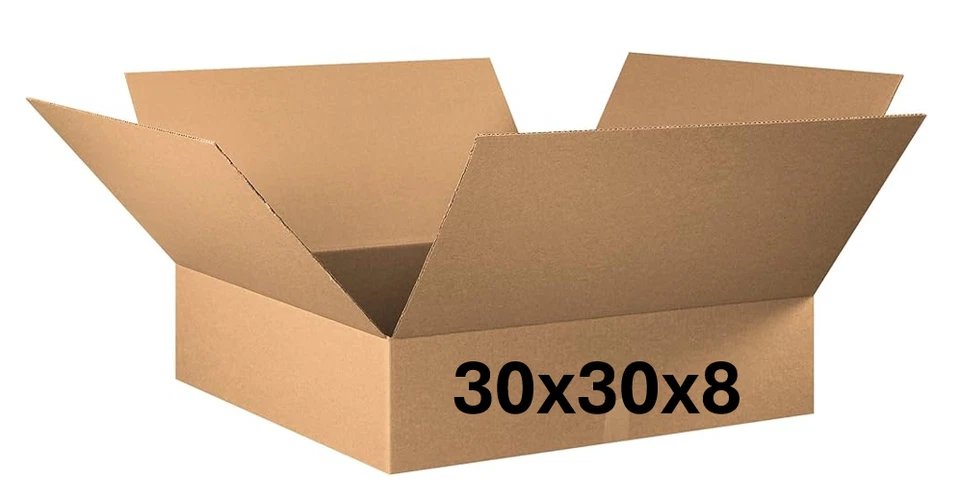 30" x 30" x 8"  CARDBOARD BOX - 200 lb -  SINGLE BOX - Image 1 of 4