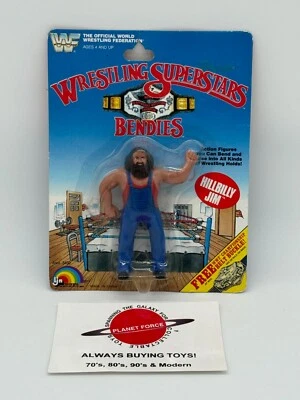 Hillbilly Jim MOC WWF Bendies Vintage 80's LJN Figure NEW - Image 1 of 2