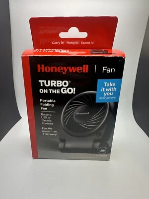 Ventilador personal plegable portátil Honeywell Turbo, HTF090B negro nuevo en caja Foto 1 de 4