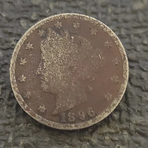 1896 Liberty "V" Nickel 5 Five Cents ~ FREE SHIPPING Cover