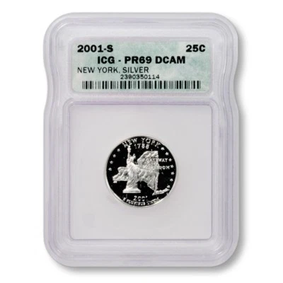 USA New York State Quarter 2001 S Silver Proof ICG PR 69 DCAM - Image 1 of 2