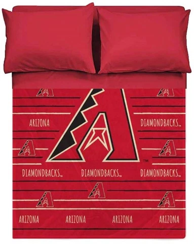 Arizona Diamondbacks MLB 60" x 80" Logo Stripe Flannel Blanket-W20761245356 Cover