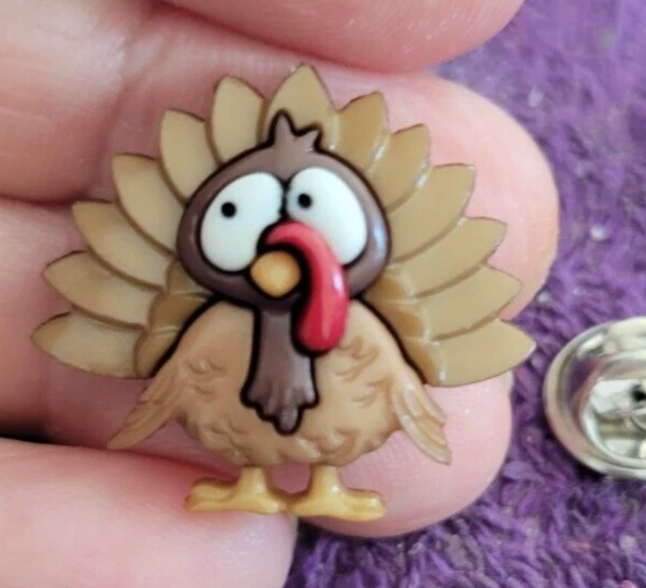 ^ Tom Turquía Preocupado Acción de Gracias Navidad Corbata Tack Solapa Pin Bronceado - ¡Diversión Única! Foto 1 de 3