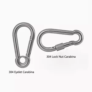 A2 Stainless Steel Carabiner Snap Spring Hook Clip 304 Marine Grade Eyelet Lock - Picture 1 of 7