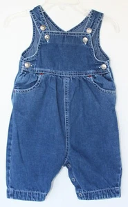 Mono de mezclilla OSHKOSH B'GOSH costura dorada 18 meses unisex vintage - Imagen 1 de 2