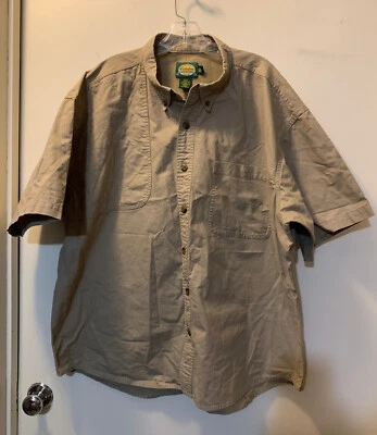 Cabelas Men's Tan Short Sleeve Hunting / Shooting / Vented Cotton Shirt - 2XL - Image 1 of 3