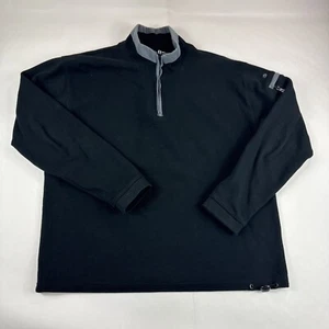 Carbon 2 Cobalt 1/4 Zip Pullover Mens M Black Long Sleeve Polo Sweatshirt Preppy - Picture 1 of 6
