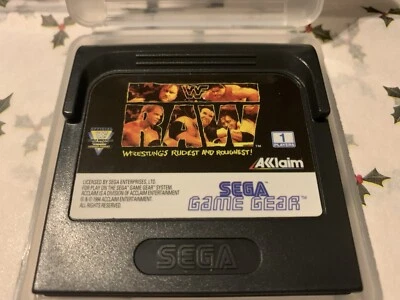 SEGA Game Gear WWF RAW  Video Game Cartridge and official dust cover - Image 1 of 3