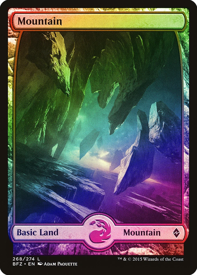 Mountain (268) FOIL Battle for Zendikar NM Extended / Full Art CARD ABUGames - Image 1 of 1