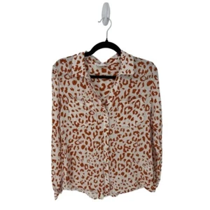Vixbe Bluse Leopardenmuster Knopfleiste rostfarben S 39 $ - Bild 1 von 2