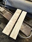2 X Rough Sawn Solid Heavy Light English Oak Wood Offcuts Timber Beams